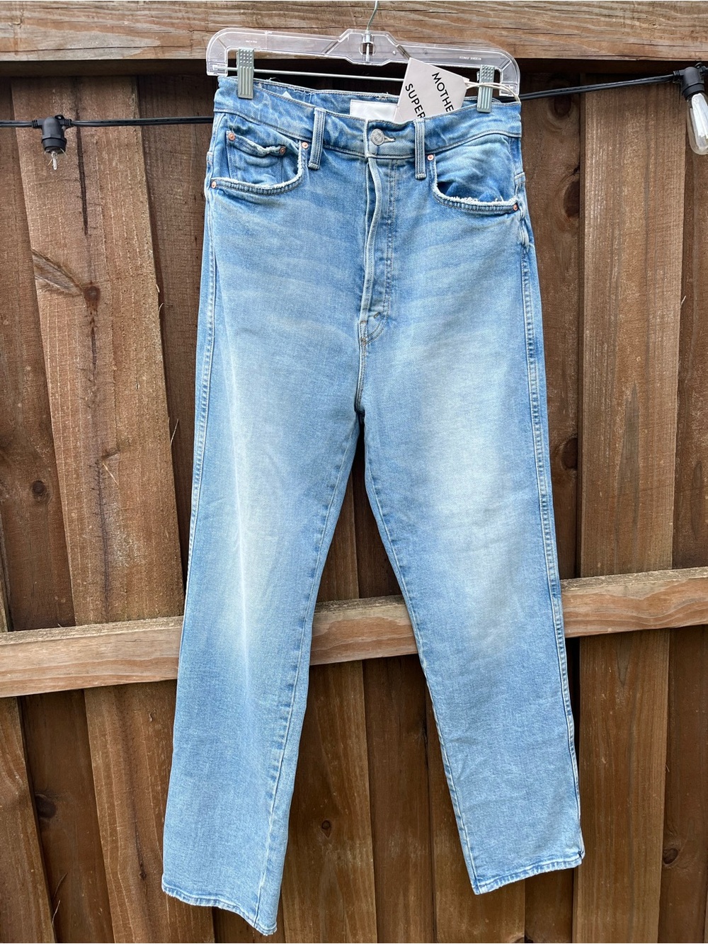 MOTHER - The Tippy Top Frisky Ankle - Light Wash Straight Leg Jeans - Blue